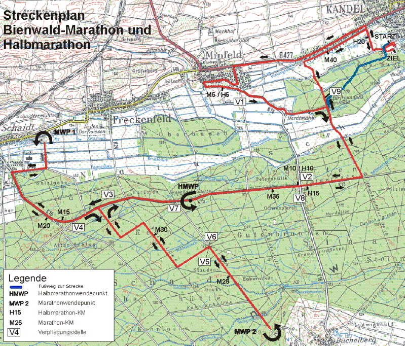 Kandel Streckenplan